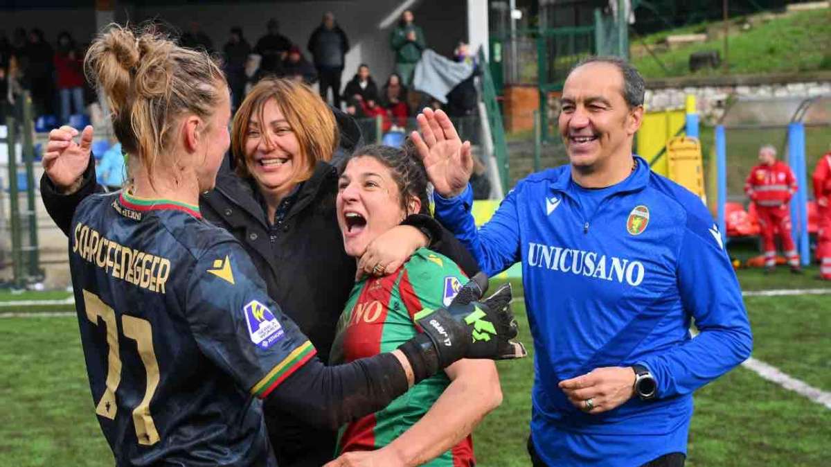Esultanza fine gara vs Genoa - Foto Ternana Women