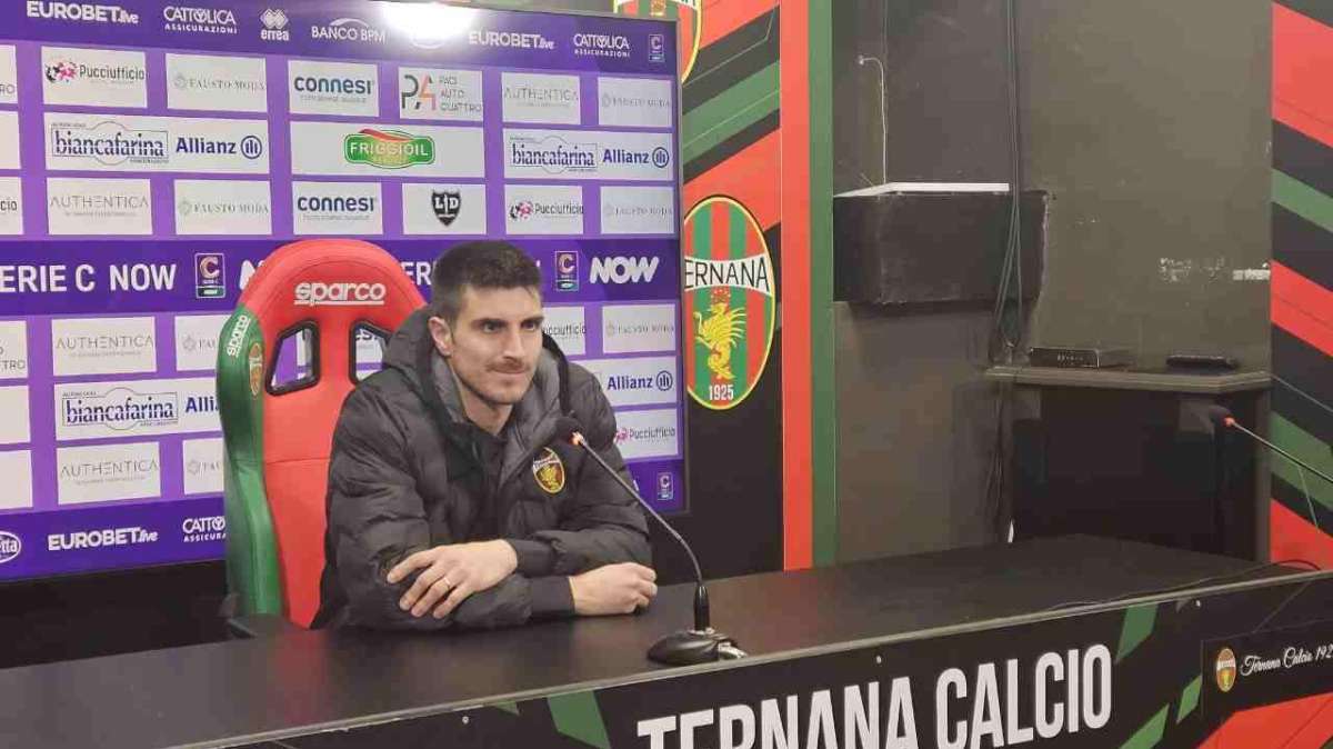 Gianmarco Vannucchi in conferenza stampa post Ternana-Pontedera - Foto TernanaNews.it