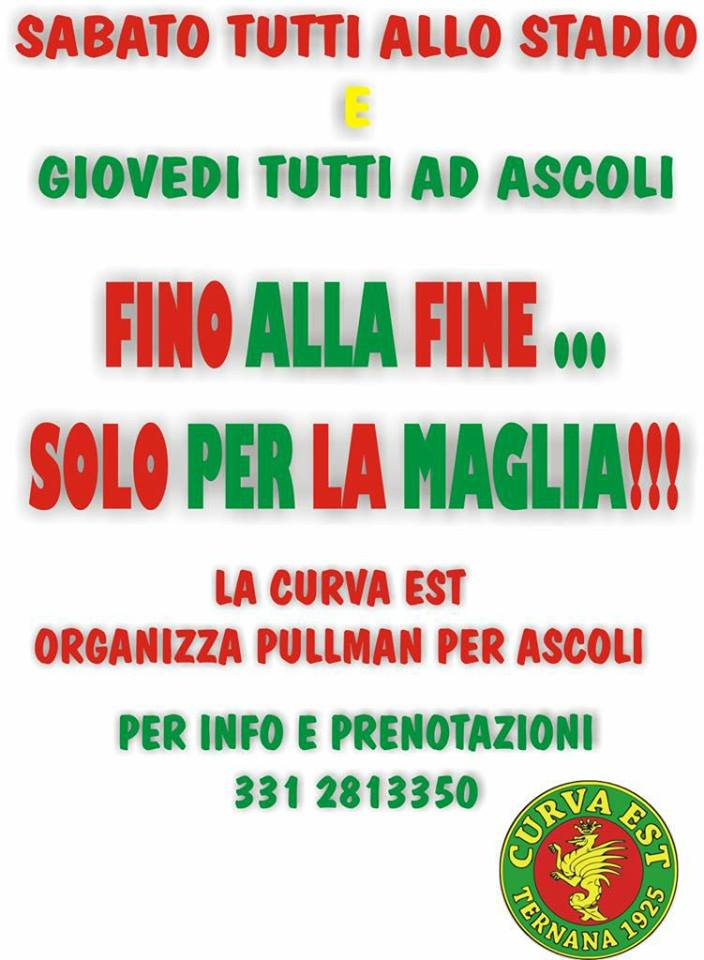 La Curva Est organizza la trasferta ad Ascoli