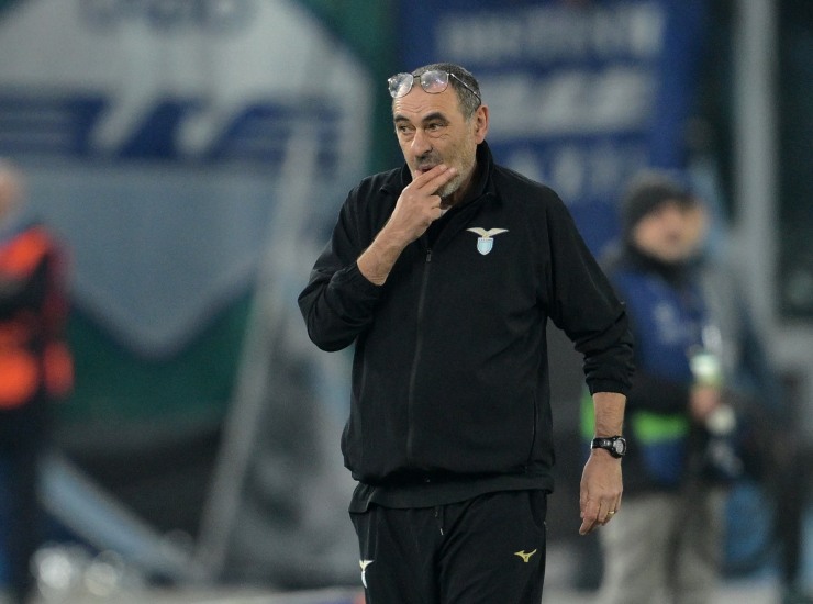 Maurizio Sarri nella panchina della Lazio - fonte Lapresse - ternananews.it