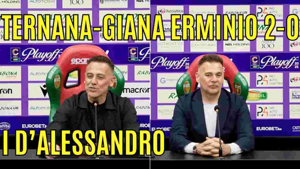 Ternana-Giana Erminio 2-0, guarda la conferenza stampa dei D’Alessandro
