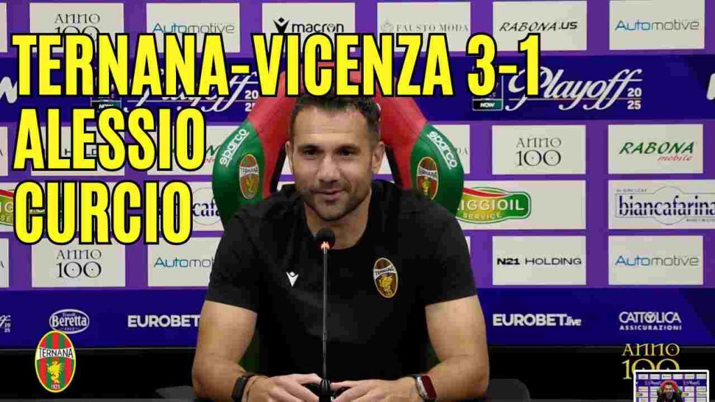 Ternana-Vicenza 3-1, guarda la conferenza stampa di Curcio