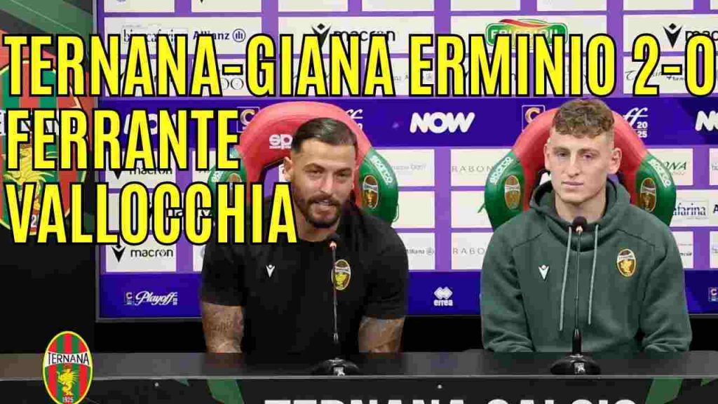 Ternana-Giana Erminio 2-0, guarda la conferenza stampa di Ferrante e Vallocchia