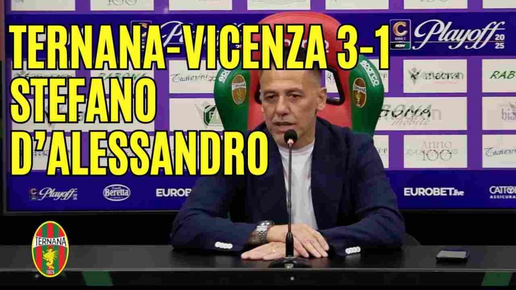 Ternana-Vicenza 3-1, guarda la conferenza stampa di D’Alessandro