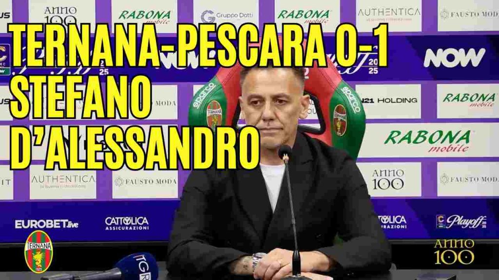 Ternana-Pescara 0-1, guarda la conferenza stampa di D’Alessandro