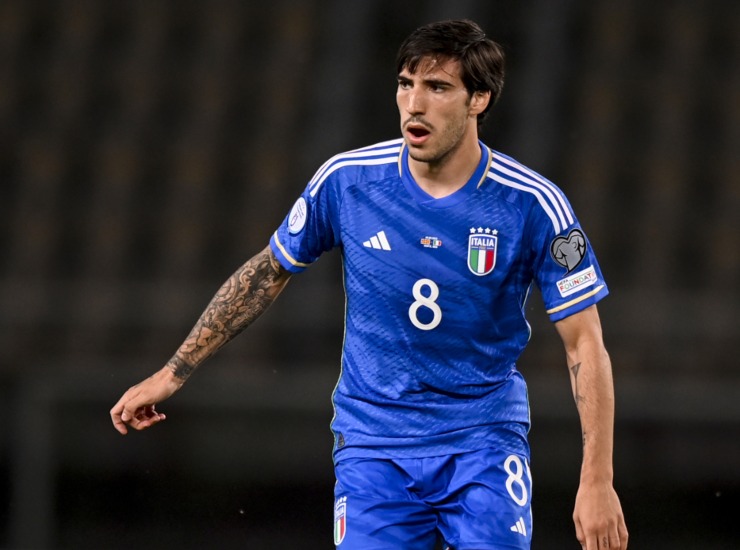 Sandro Tonali con la maglia dell'Italia - fonte Lapresse - ternananews.it