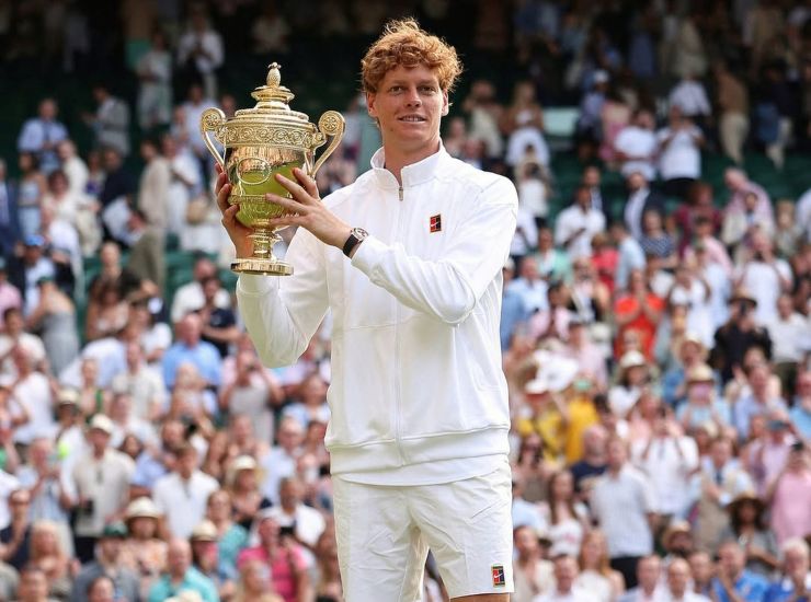 Sinner dopo la vittoria a Wimbledon - fonte Instagram - ternananews.it