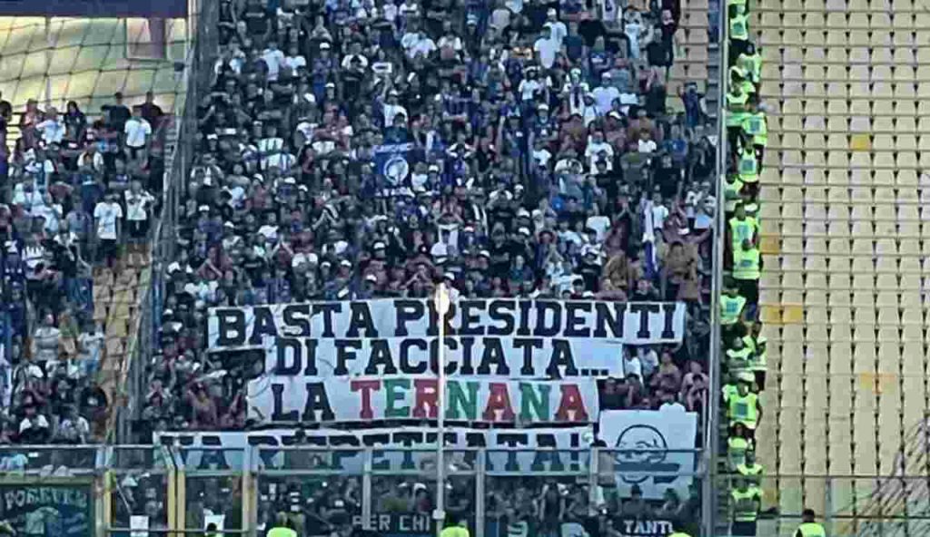 Parma-Atalanta: lo striscione dei tifosi bergamaschi