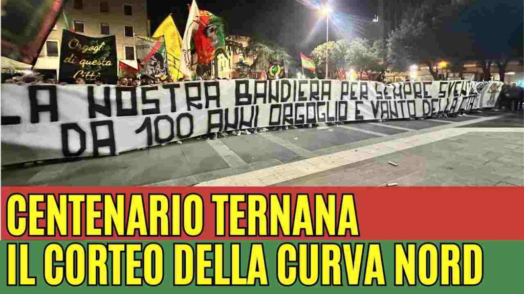 Lo spettacolo del corteo della Curva Nord per il centenario della Ternana | VIDEO