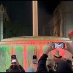 La Fontana dello Zodiaco si colora di rossoverde per i 100 anni della Ternana | VIDEO